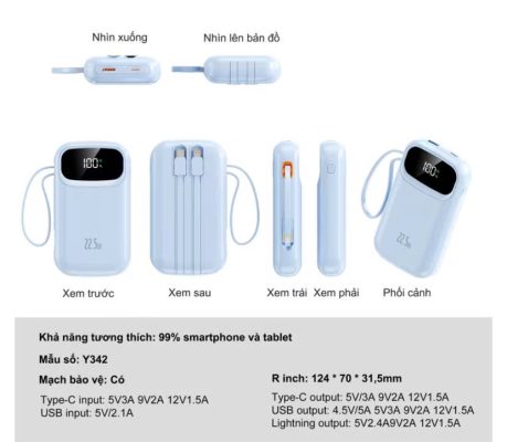 Pin dự phòng 10000mAh tiện lợi cho người thường xuyên di chuyển